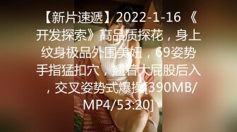 【新片速遞】2022-1-16 《开发探索》高品质探花，身上纹身极品外围美妞，69姿势手指猛扣穴，翘着大屁股后入 ，交叉姿势式爆操[390MB/MP4/53:20]