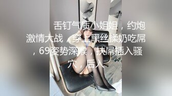 ❤️❤️舌钉气质小姐姐，约炮激情大战，穿上黑丝揉奶吃屌，69姿势深喉，扶屌插入骚穴，后入