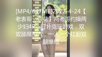 [MP4/647MB]2022-4-24【老表哥丶茶花】两老哥约操两少妇4P，打扑克玩游戏，双双舔屌扣穴，一人一个扛起双腿爆插